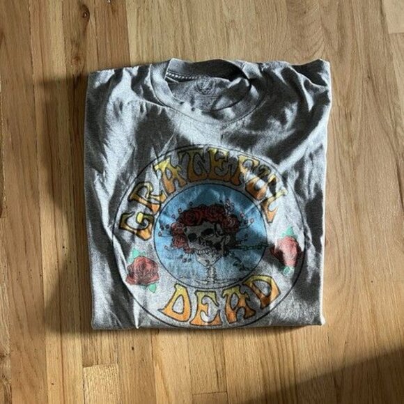 Grateful Dead Skull and Roses T Shirt Mens Rock N Roll Band Tee Grey Gray 2xl - Picture 1 of 6